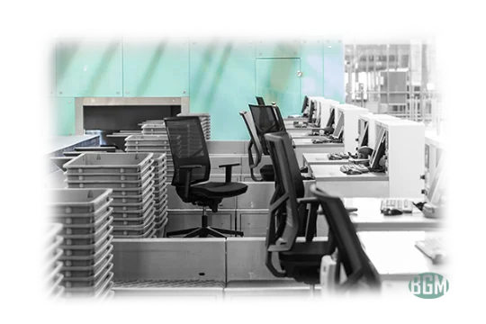 office seats for officials at port with bgm logo